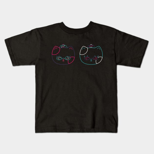 Radical Neon Cat Kids T-Shirt by BadOdds